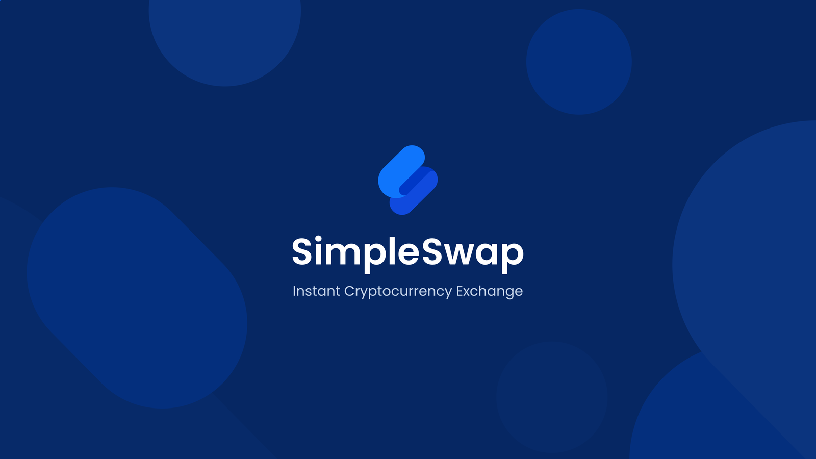 SimpleSwap logo above the text Instant Cryptocurrency Exchange